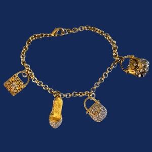 Beautiful Vintage Vermeil Seda Charm Bracelet with 4 Charms ~ Best Kept Secrets